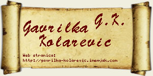 Gavrilka Kolarević vizit kartica